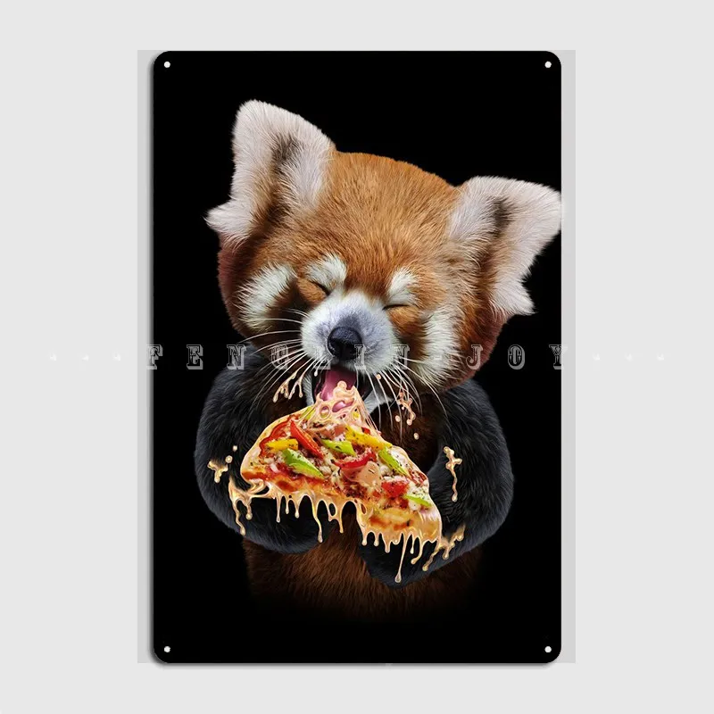 

Милая Красная панда любовь пицца металлический знак Клубная пещера паб создание живописи Декор жестяной знак плакат