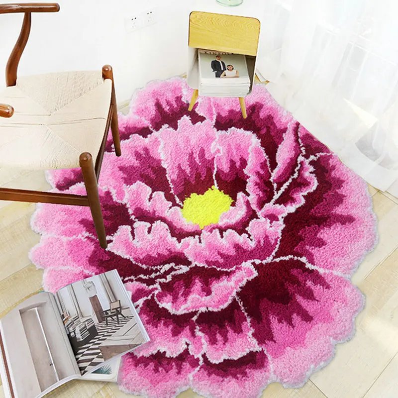 Плюшевые коврики для ванной с цветами пиона 3D Цветочный декоративный ковер