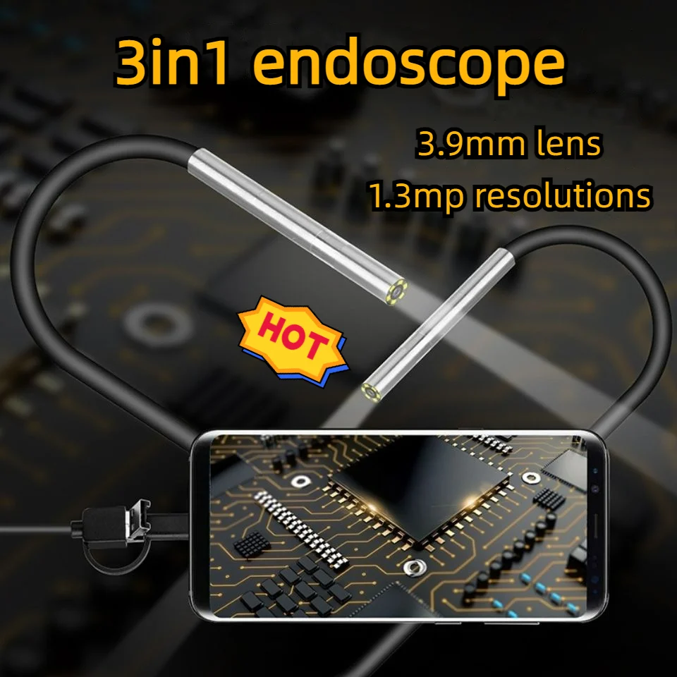 

Car Endoscope USB c Mini Camera Sewer Pipe Drain Video Endoscopic 720P Engine Borescopes Videoscope for Android Pc Mobile Phone