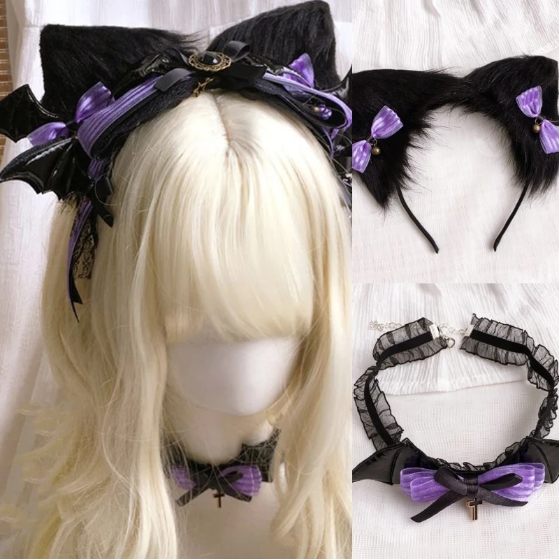 

Girls Animes Cosplays Head Accessories Soft Ears Headwear for Animal Role-Playing Halloween Costume