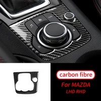 for mazda 3 axela 13 16 real carbon fiber gear shift media console cover trim car interior accessories car interior supplies