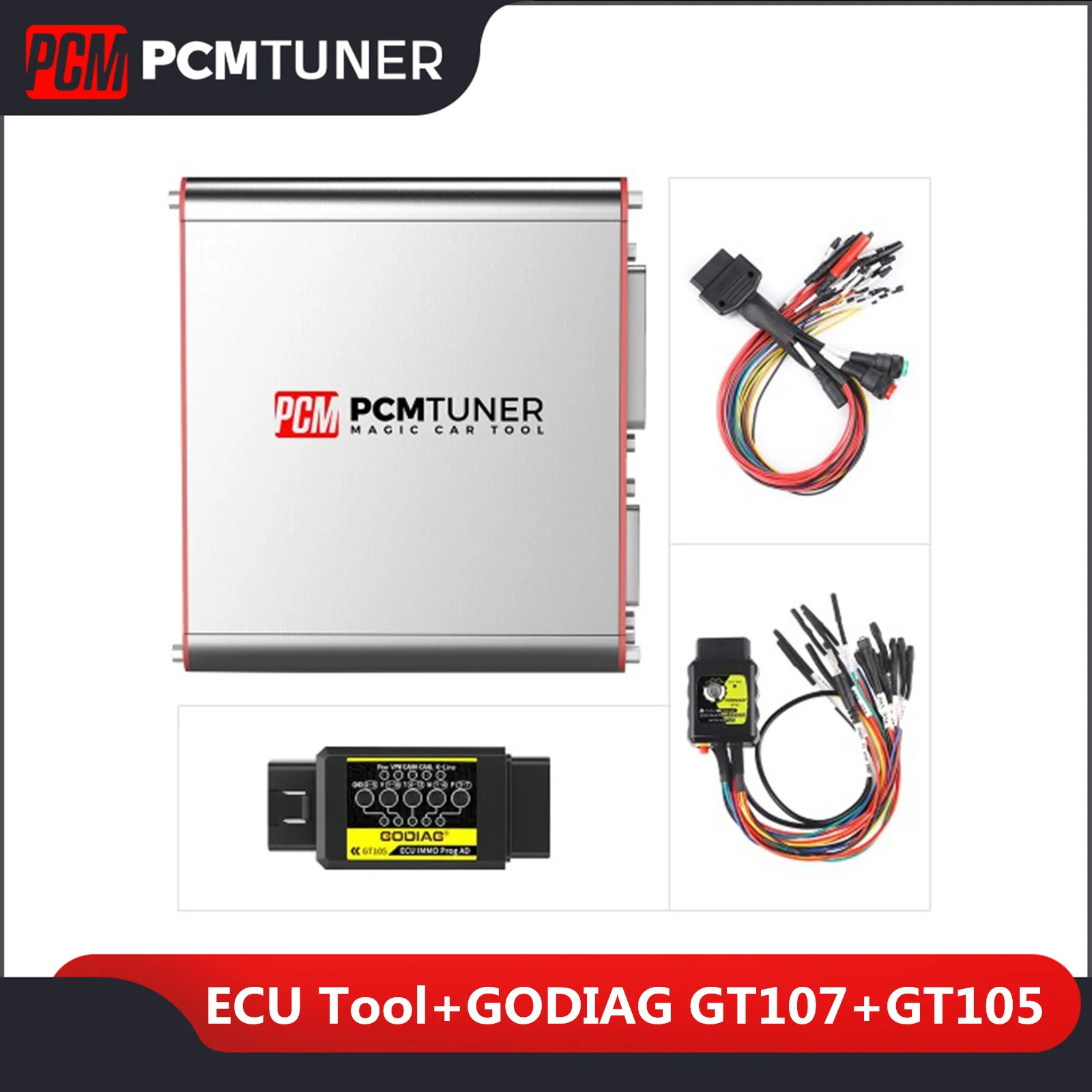 

PCMtuner ECU Programmer Tuning Tool +Godiag GT107 DSG Gearbox Data Read/Write Adapter with GT105 + Breakout Tricore Cable