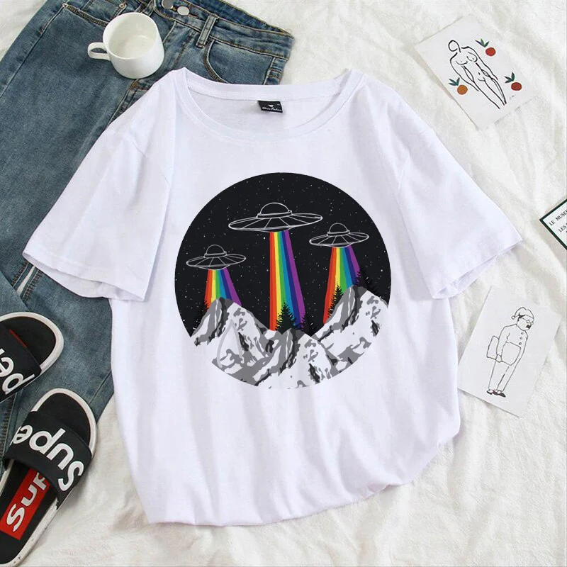 

Женская одежда с принтом, футболки с графическим рисунком, женская одежда с коротким рукавом с мультяшным рисунком, корейская мода, яркая кр...