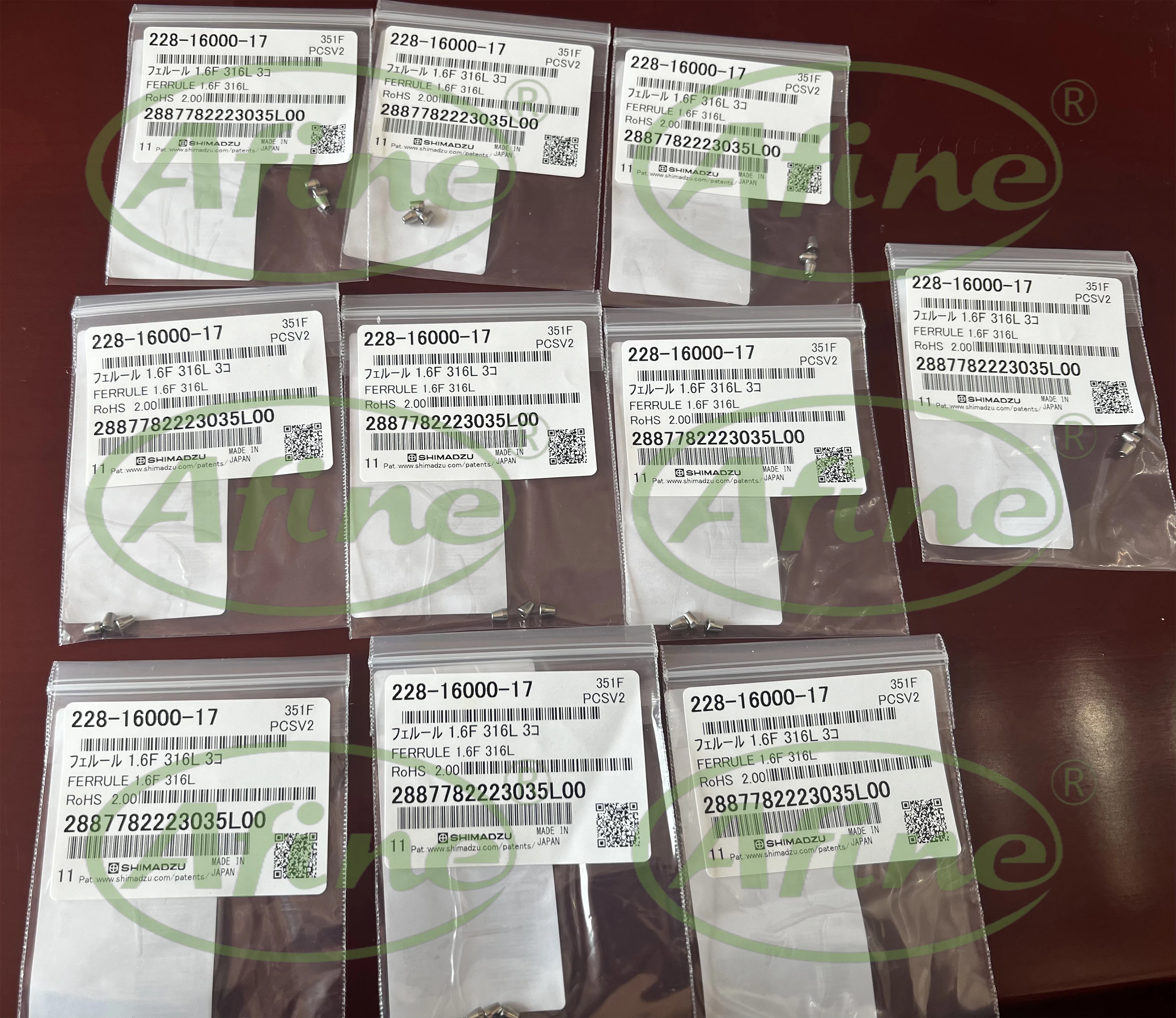 Металлическое кольцо лезвия AFINE Agilent 228-16000-17 FERRURE 1.6F 316L 3 шт. для LCMS-2010