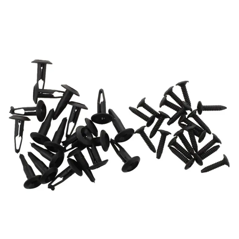 

20 Pcs 6mm Hole Plastic Rivet Trim Panel Retainer Fastener Clips Black