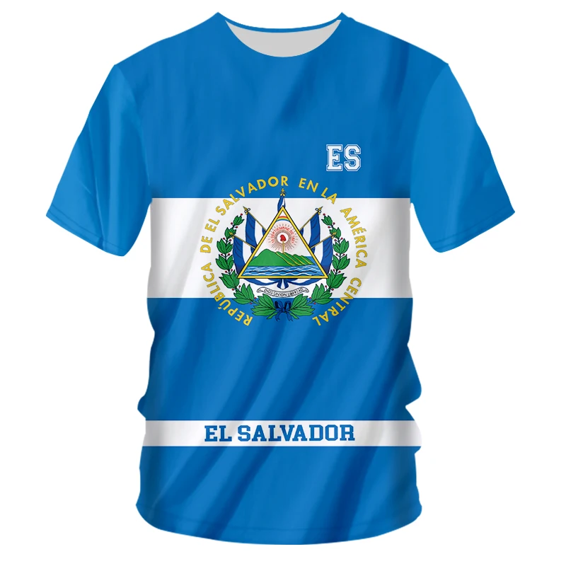 

EL SALVADOR T Shirt Diy Custom Slv T-shirt Nation Flag Spanish Republic Salvadoran Photo Clothing Oversized Blue Country Flag