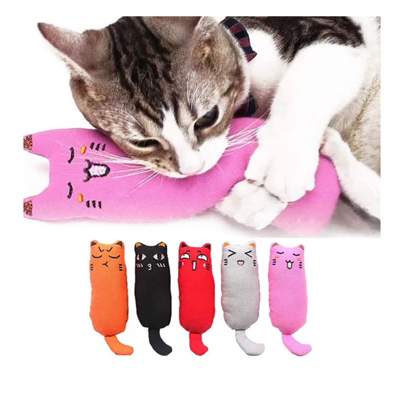 

Teeth Grinding Catnip Toys Cats Funny Interactive Plush Toy Kitten Chewing Vocal Toy Claws Thumb Bite Cat Mint for Tease Cat Toy