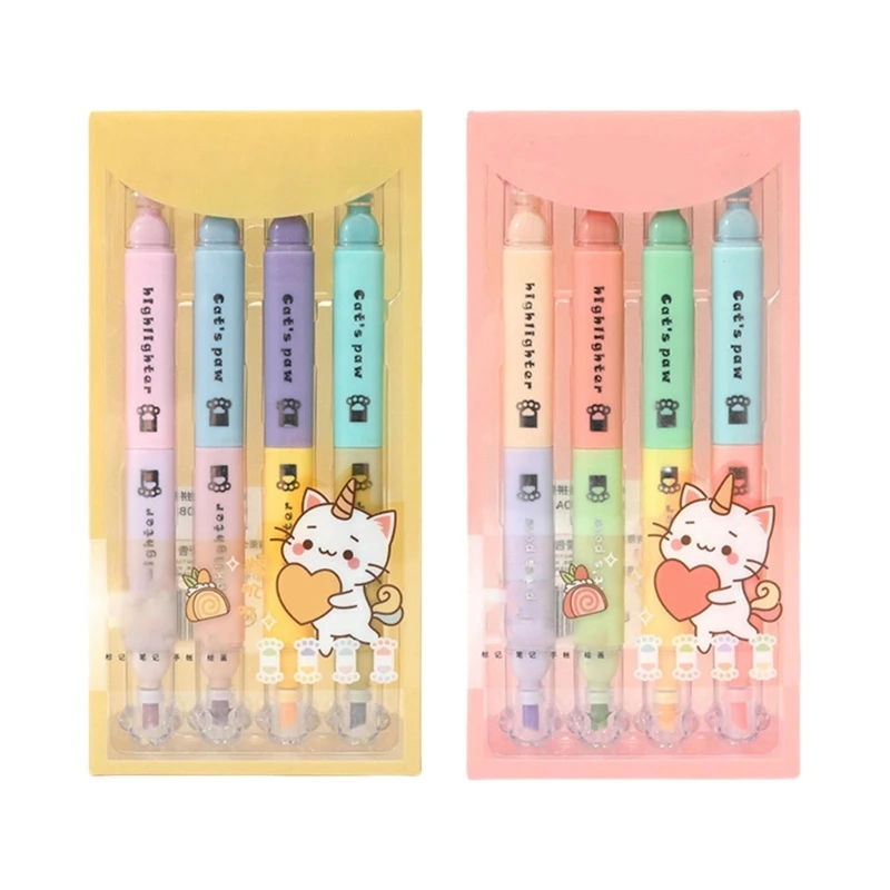 DXAB 8 шт. флуоресцентный цветной маркер с двойной головкой быстросохнущий для