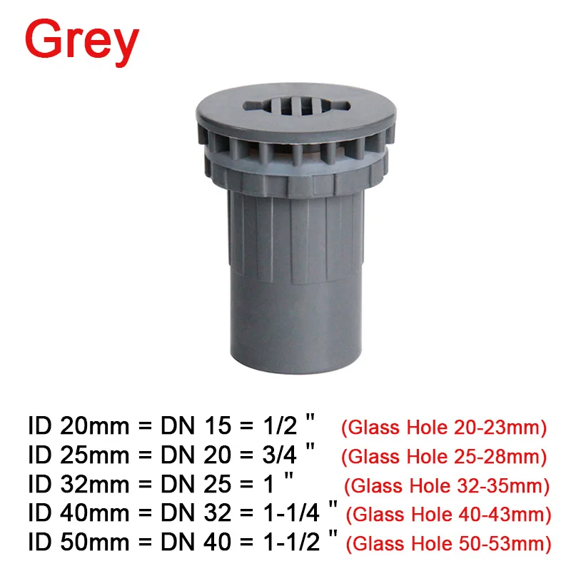 

ID 20 25 32 40 50mm Grey PVC Pipe Straight Aquarium Fish Tank Joint Home DIY Water Supply Tube Drain Fittings Drainage Connector