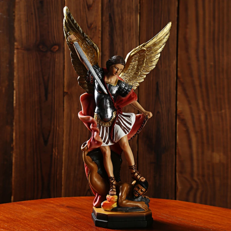 

Angel and Demon Battle Statue Religion Resin Figurine Ornament Catholic Desk Decoration Church Decor Christmas Gifts