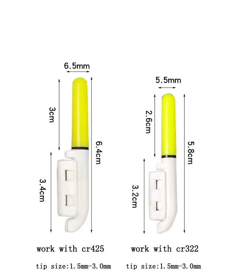 10 шт./лот электронная легкая палка для ночной рыбалки зажим на наконечник удочки
