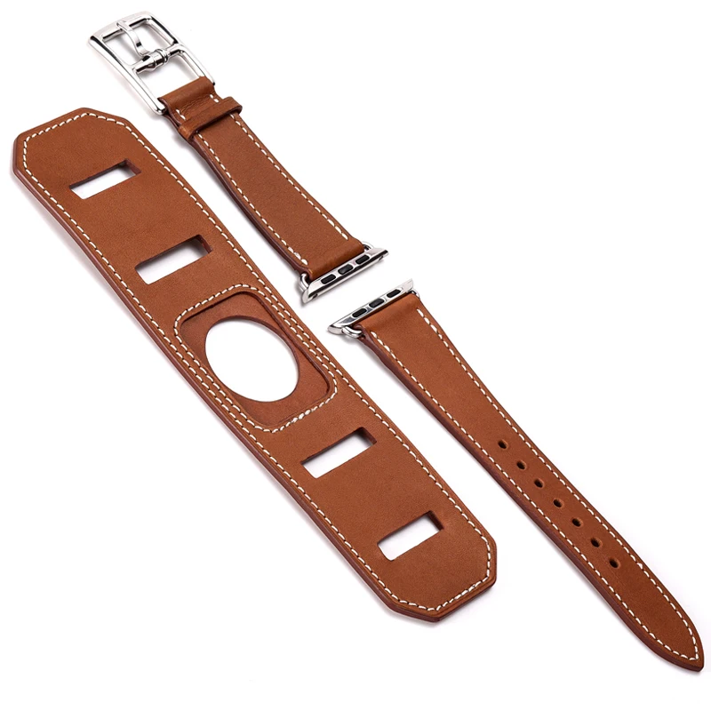 Strap for apple watch band 44mm 40mm 38MM 42mm Genuine leather wristband belt bracelet watchband iwatch serie 7 6 SE 5 4 3 Strap