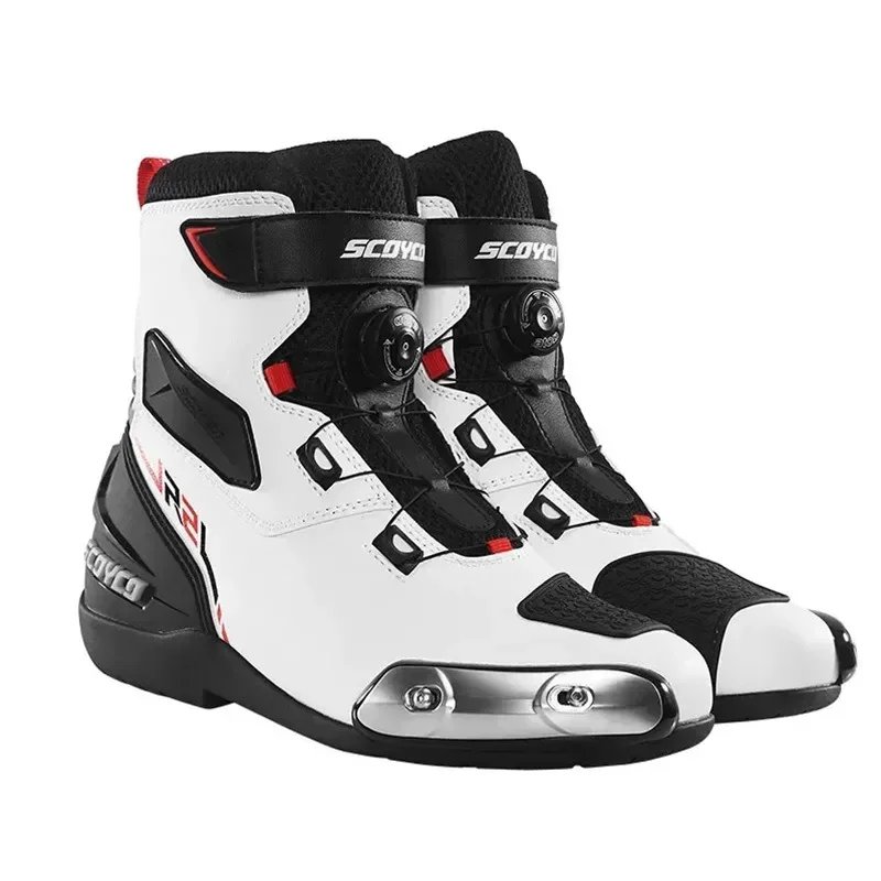 Мужские мотоциклетные ботинки SCOYCO быстрая износостойкая мото-обувь из
