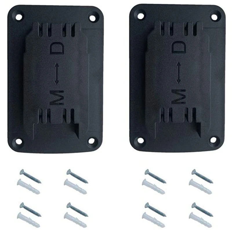 

10 Sets Of Tool Mounting Brackets For Dewalt 20V 12V M18 Lithium Battery With Stainless Steel Screws (Black)