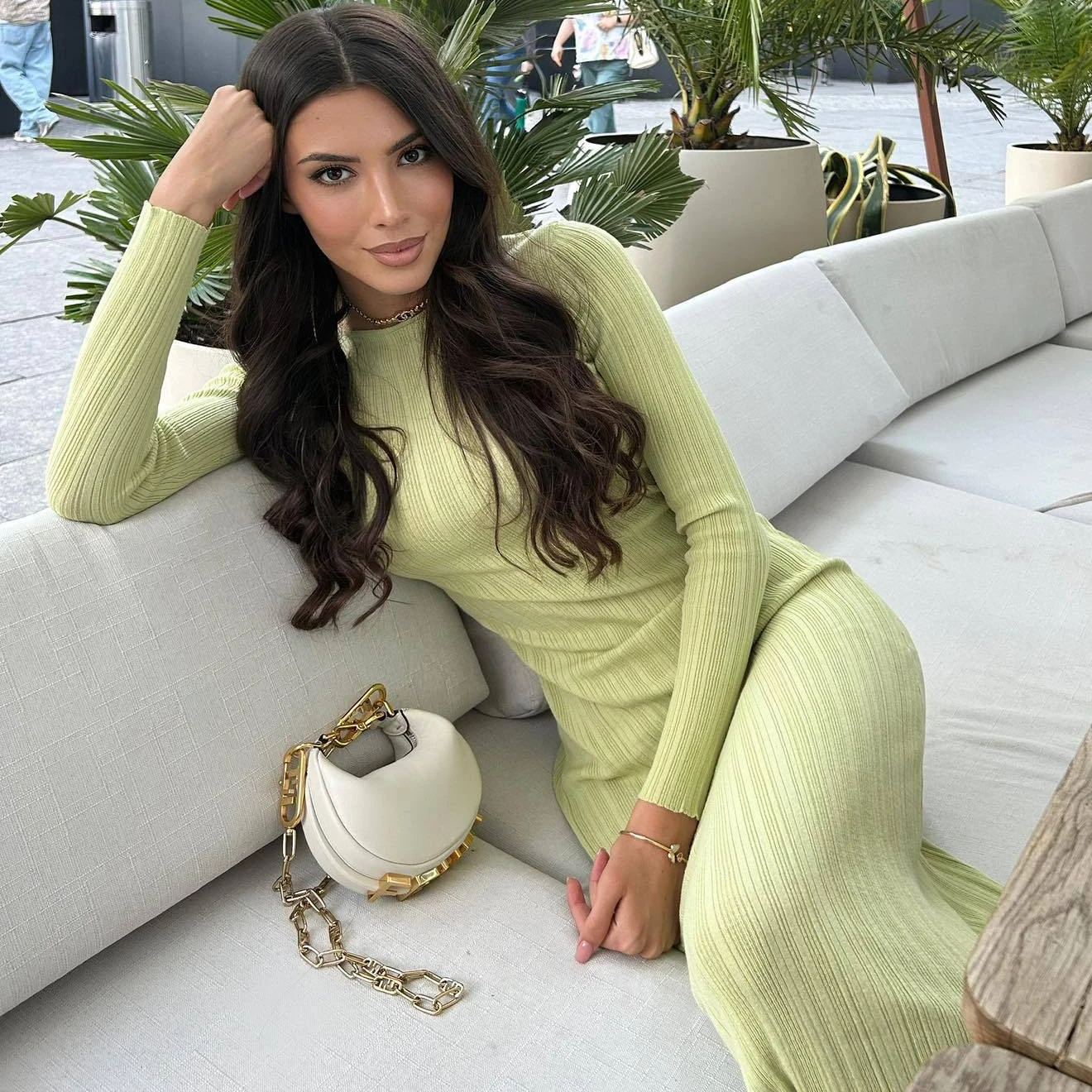 

Женское трикотажное платье-свитер с длинным рукавом, Осень-зима