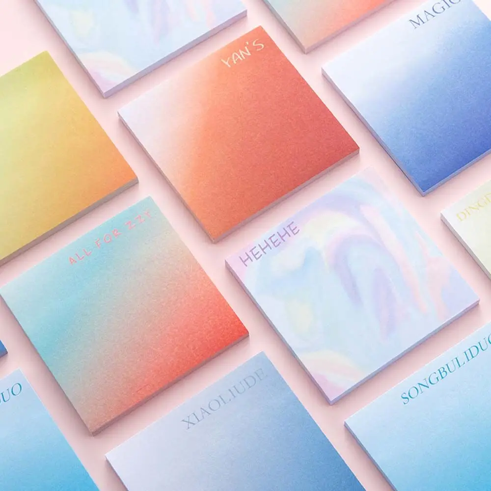 

50 Sheets Gradient Color Memo Pad Bookmark Marker Memo Sticker Paper Students To Do List Paper Office School Supplies