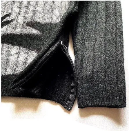 Женский свитер с высоким воротником теплый пуловер длинным рукавом и портретом в