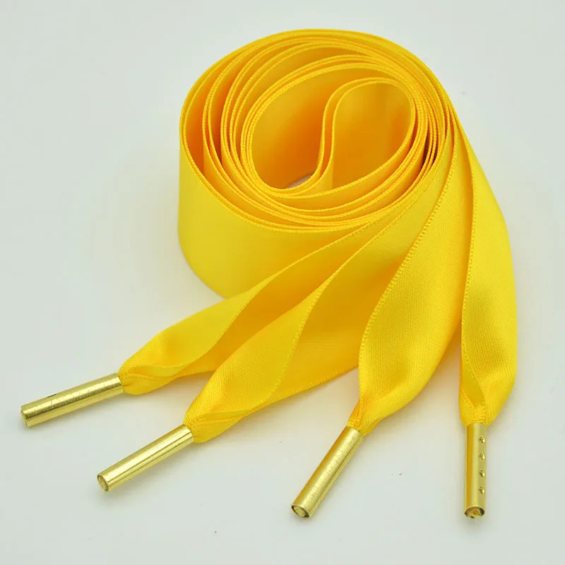 1Pair 22 Colors Silk Shoelaces 2CM Width Satin Ribbon Flat Shoelaces Women Sneakers Shoelace Boots Lace For Shoes Length 100CM