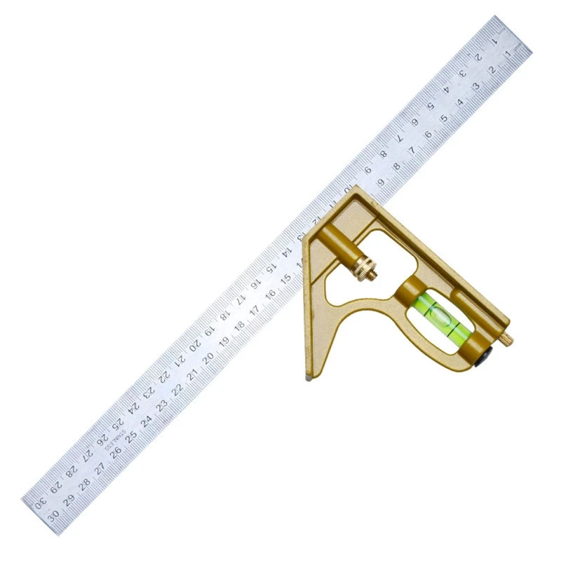 

Multipurpose joiner Carpenter Stainless Steel Combined Square 45° 90° 180° Metal Marking Right Ruler for Woodworking