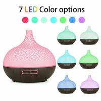 high quality 550ml aromatherapy essential oil diffuser wood grain remote control ultrasonic air humidifier with 7 colors light