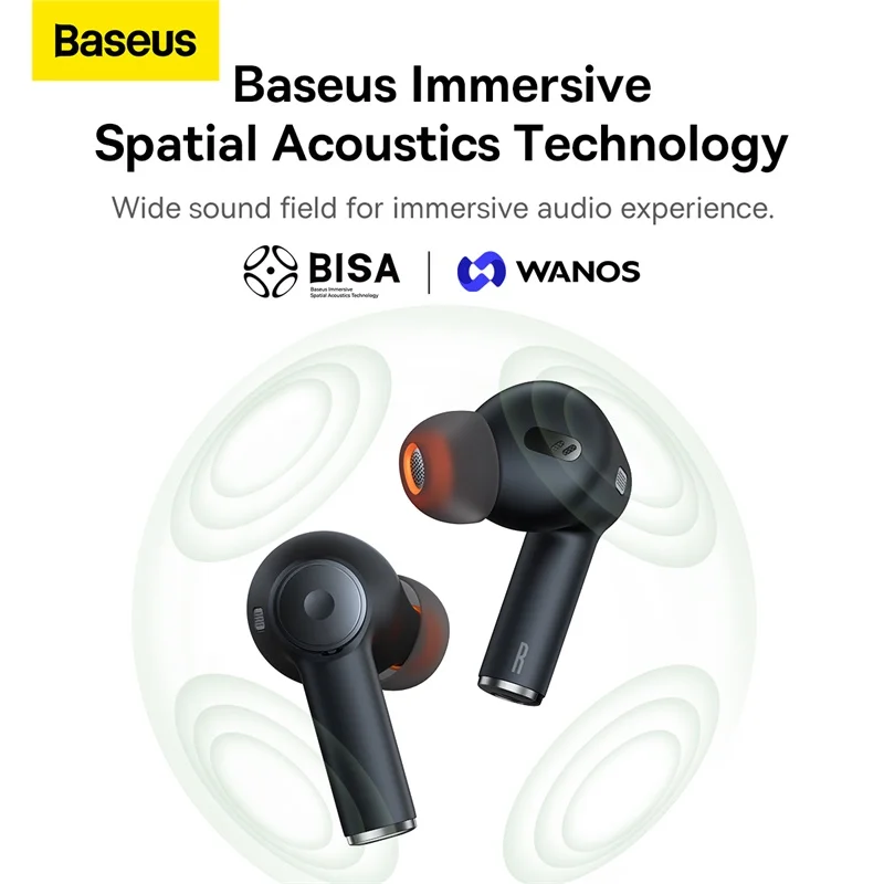 Baseus Bowie EX TWS Earphones 5.3 Bluetooth Headphones,Noise Cancelling Earbuds,Gaming Headset,Wireless Earphones,4-Mic ENC