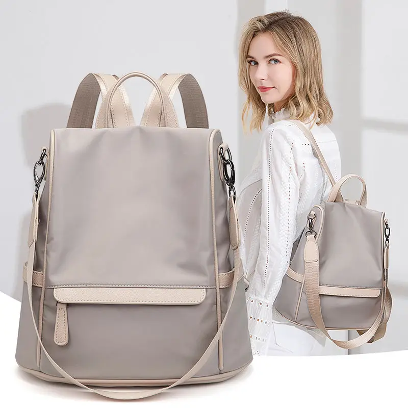 

MR.JULIET Oxford Cloth Canvas Backpack Women's 2022 New Fashion Trend All-Match Anti-Theft Large-Capacity School Bag