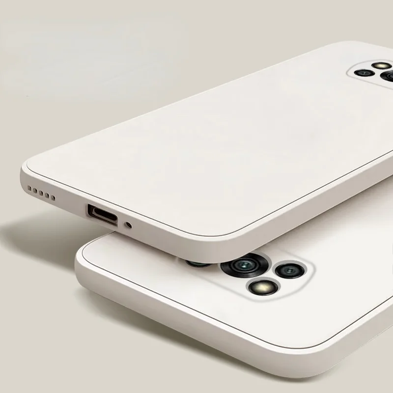 

Custodia case Poco X3 Pro Pocox3 NFC Cover morbida in Silicone liquido quadrato originale per Xiaomi Poco X3 Pro Poco X 3 Pro P