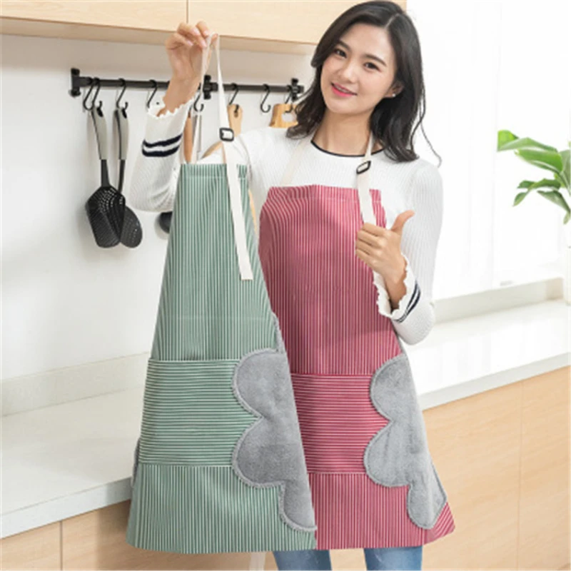 

Aprons Waterproof Oil-Proof Hand Erasable Striped Bib For Abrasion Cooking Baking Aprons Kitchen Home Cleaning Accessories