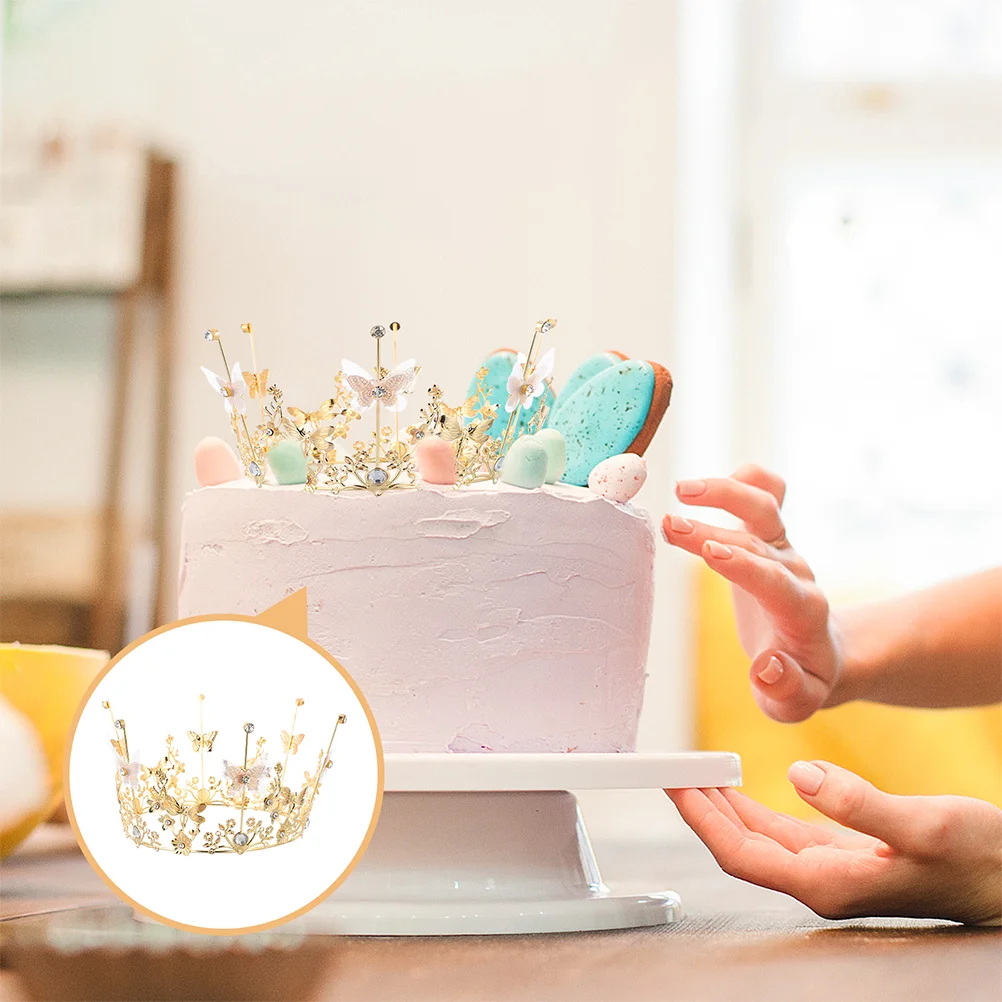 

Cakebirthday Crystal Party Tiaras Adorn Royal Supplies Theme Wedding Ornament Tiara Topper Headpiece Hair Headdress Bling Mini