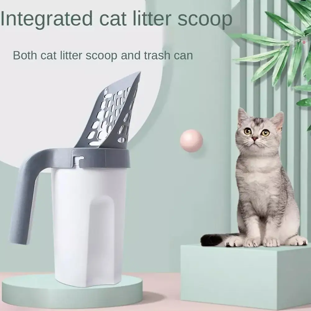 

Cat Litter Shovel Large Capacity Portable All-in-one Cat Litter Shovel With Garbage Bag Household Cat Poop Shovel