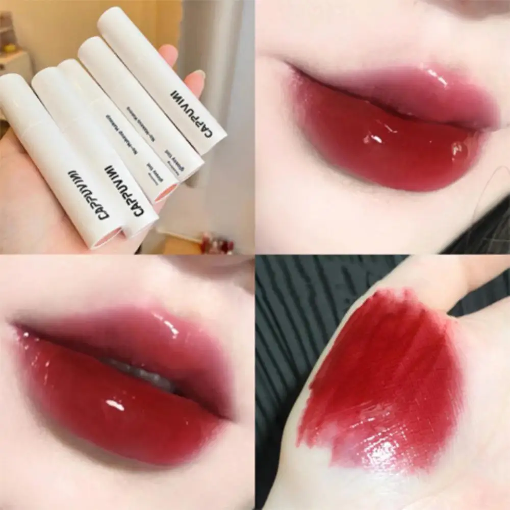 

6 Colors Lip Gloss Pudding Jelly Lipgloss Lasting Non-stick Lip Glaze Mirror Water Lip Tint Cosmetics Liquid Lipstick