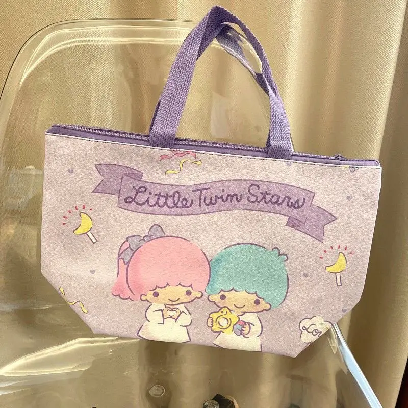 Candy-Colored Handbag Cinnamoroll Babycinnamoroll Clow M Portable Handheld Lunch Box Bag Bento Bag Student Tableware Storage Bag