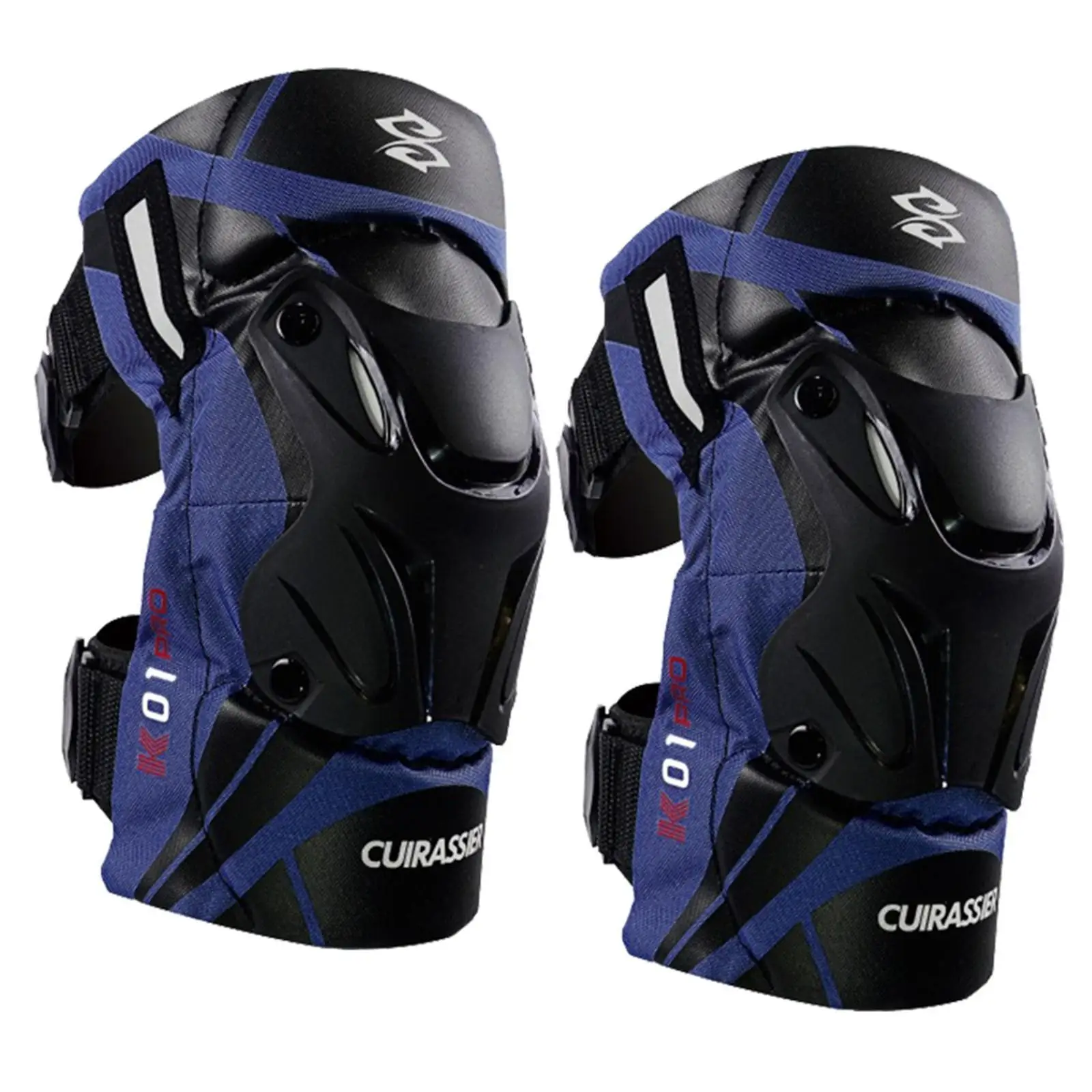 

2x Motorcycle Knee Pads K01-3 for Motocross Racing Reflective Black