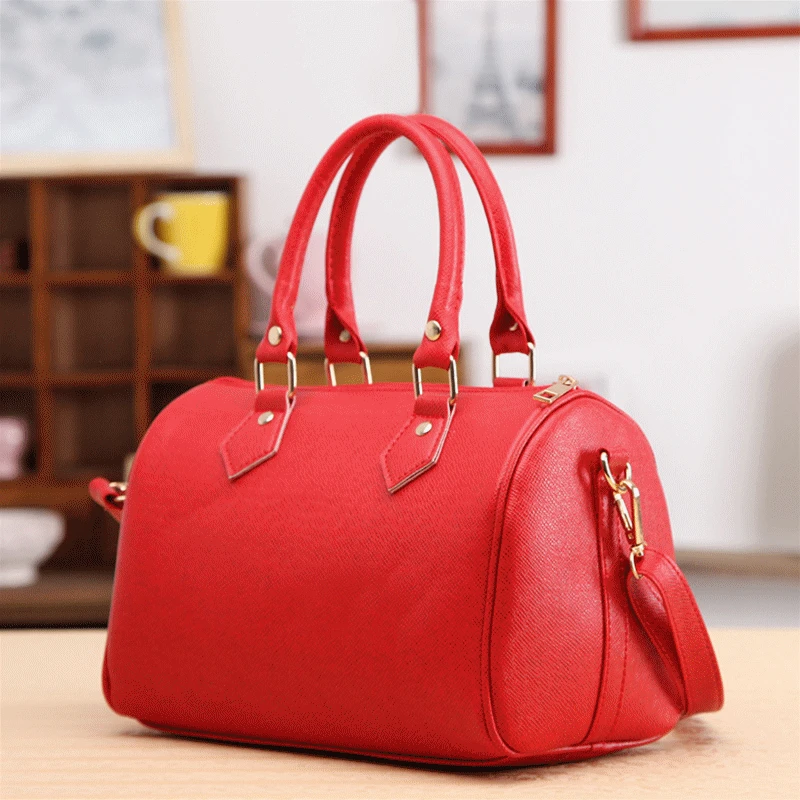 

Women Handbags Ladies Handle Bag Leather Totes Black Red Beige PU Leather Shoulder Bag Hobos