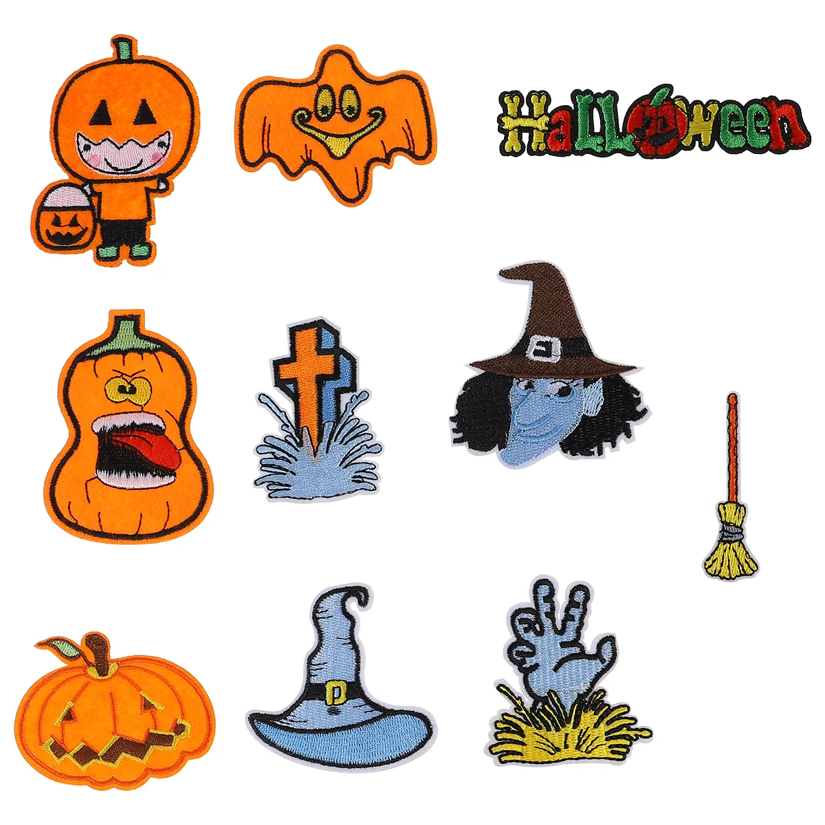 

Patch Oniron Pumpkin Applique Embroidery Embroidered Sew Cartoon Ghostclothes Badges Diy Sewing Witch Bulk Bags Hats Jeans Dead