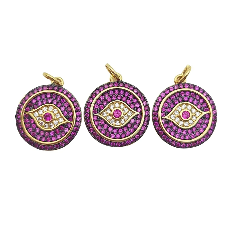 Винтажная позолоченная подвеска в виде глаза для женщин нежный фиолетовый