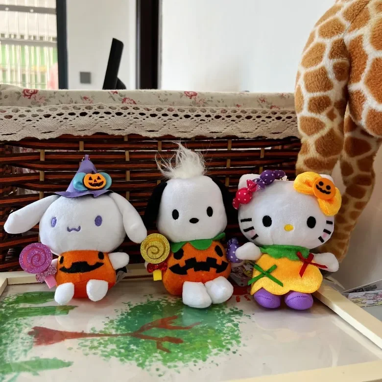 Sanrio Hollo Kitty Cinnamoroll Pochacoo плюшевая кукла кулон мультфильм аниме брелок тыква конфеты
