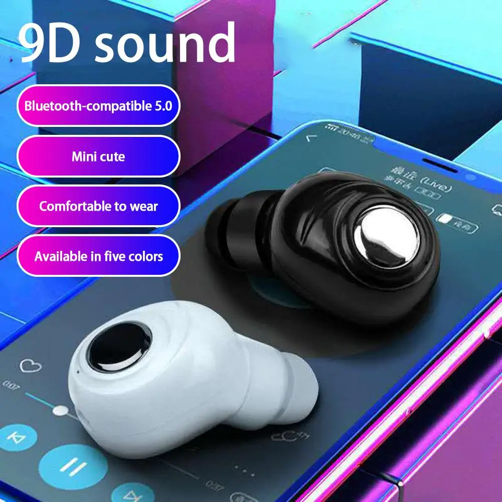 

L16 Mini Wireless In-ear Earphone Single Ear 5.0 Bluetooth-compatible Headset Multi-color Stereo Headphones