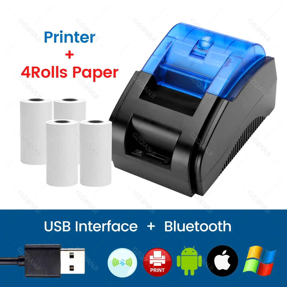 Desktop 58MM POS USB Cashier Thermal Receipt Bill Printer High Speed Printing Restaurant Sales Kitchen Support Windows System