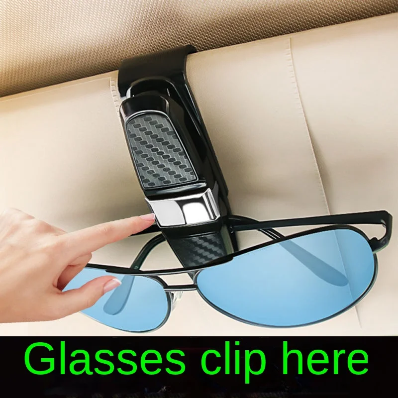 

Sun Visor Glasses Fastener Clip Holder For Sunglasses Eyeglasses Ticket Card Universal Multi-Function Car Interior