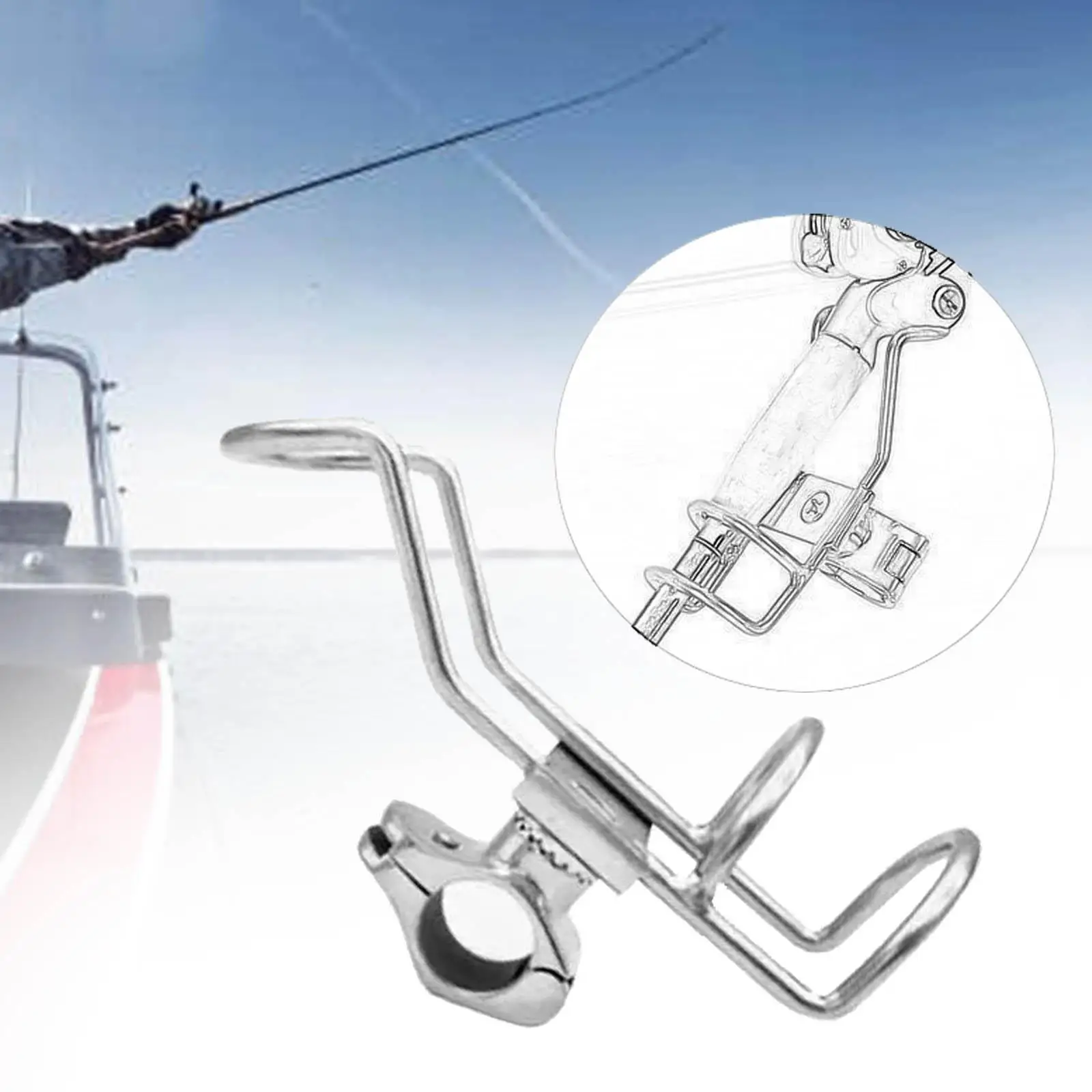 

Fishing Rod Holders Rail Mounted Universal for Sailboats Fishing Boat Yachts
