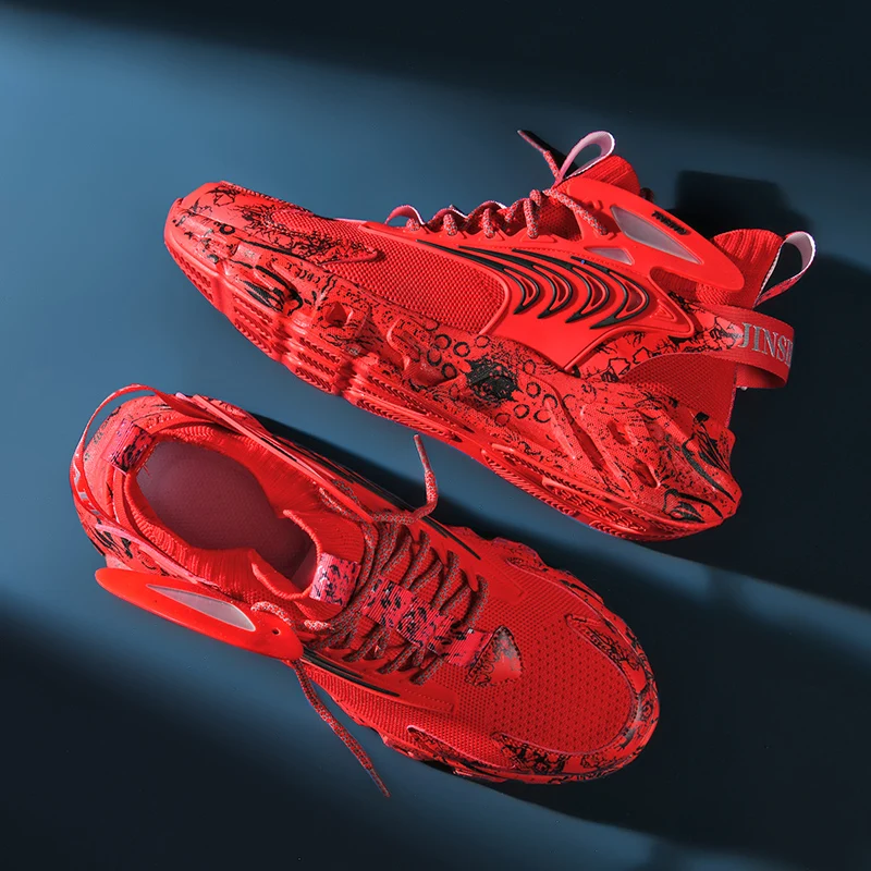 Men's Large Mesh Breathable Outdoor Sports Shoes Comfortable Running Shoes Men's Anti-skid And Wear-resistant Basketball Shoes
