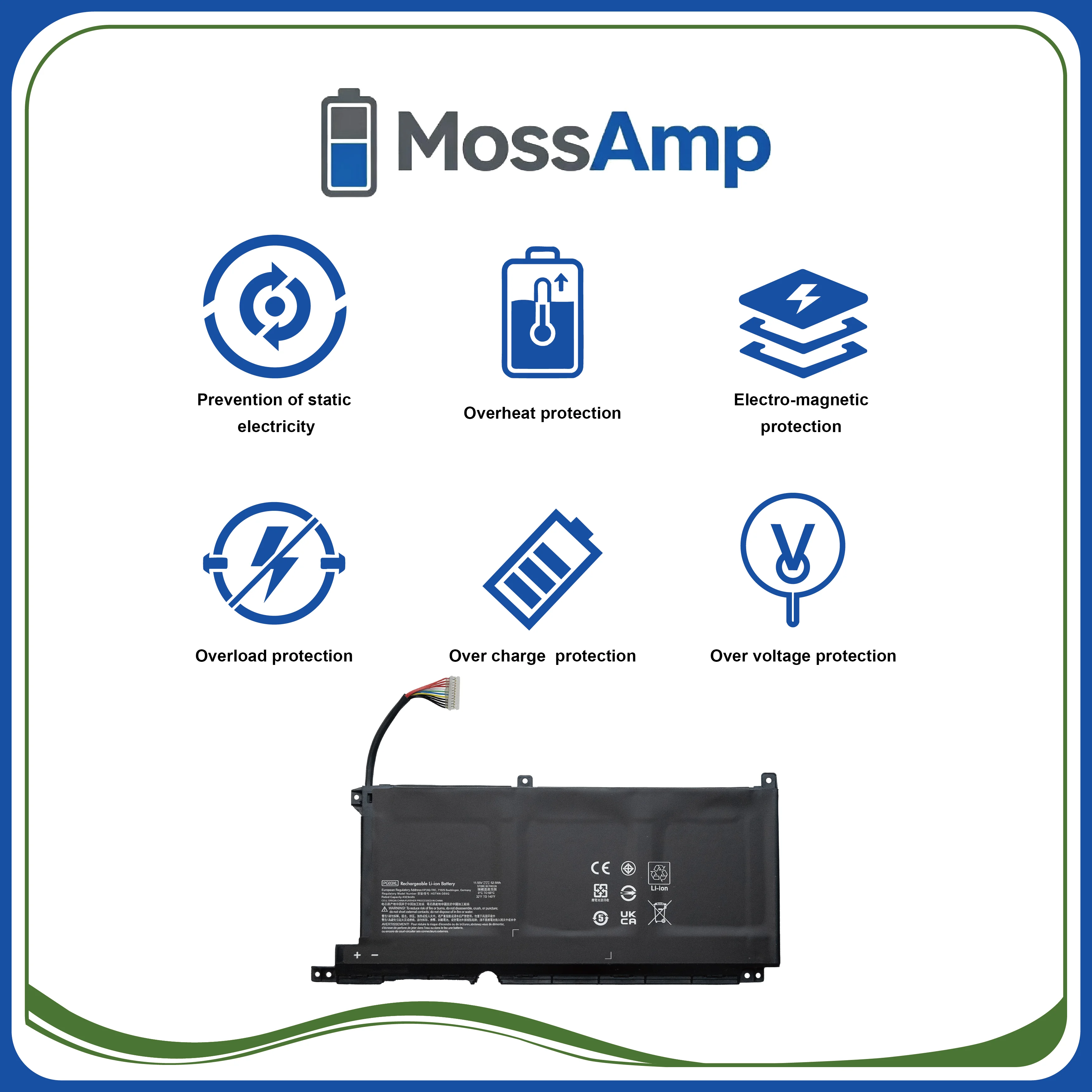 Аккумулятор MossAmp PG03XL PG03 для HP Pavilion Gaming 15-DK 15-ec 16-a0000 OMEN 5X FPC52 TPN-C141 TPN-Q229 TPN-Q241 (art.: 3920daca908ef) - 3920daca908ef