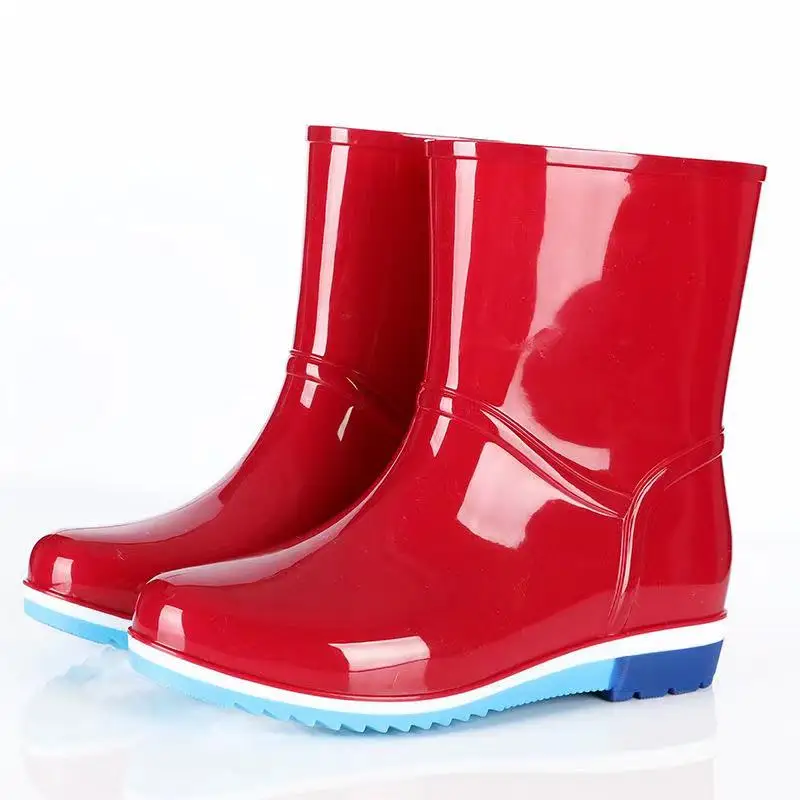 

21or28cm Rain Boots Women's Water Shoes Anti-skip Women's Warm Plus Velvet Detachable Plastic Shoes Non-slip Waterproof Shoes