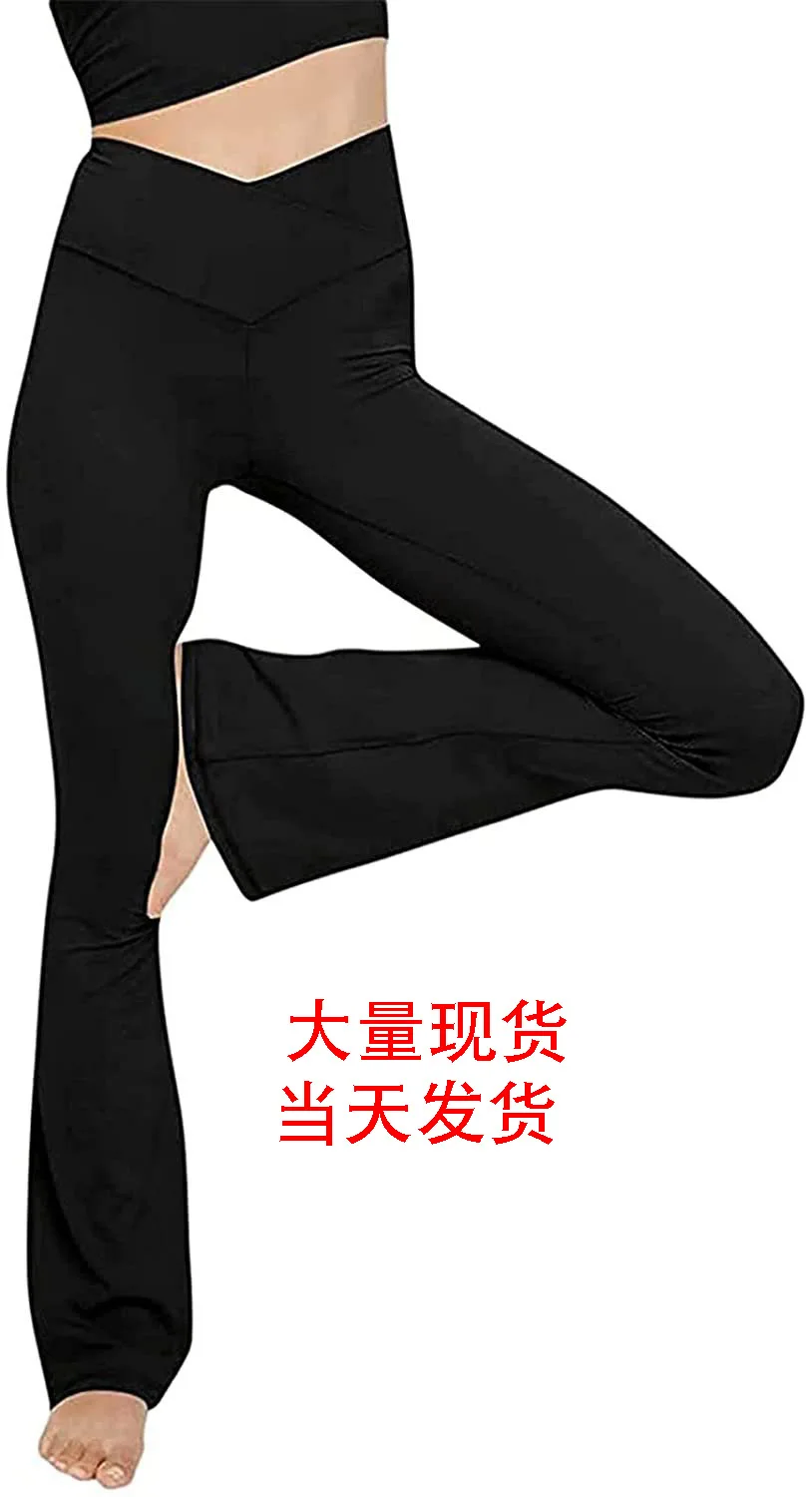 

Pantalones De Mujer Leggings Workout Sports Fitness Running Trousers For Women Seamless Flare Pants Wide Waistband Sweatpants