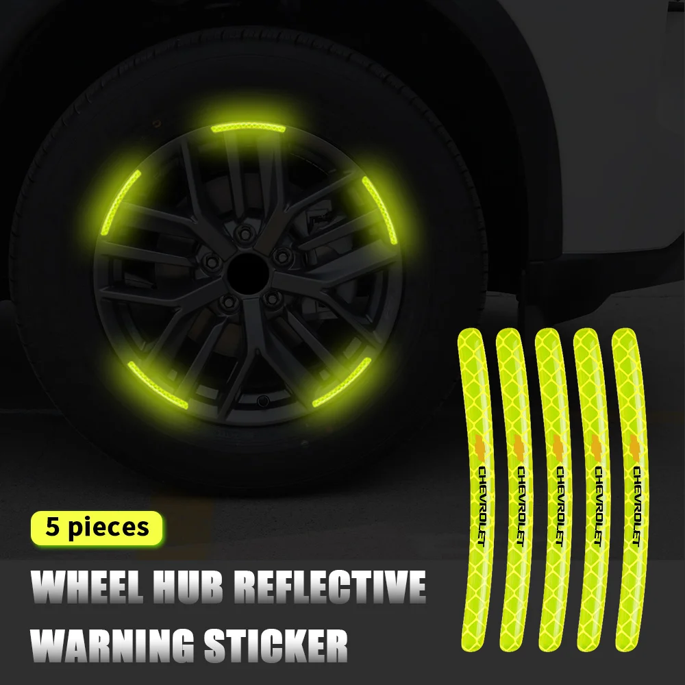 

5/10pcs Car Wheel Hub Reflective Stickers Stripe Rim Decals For Chevrolet Cruze TRAX Aveo Lova Sail EPICA Captiva Malibu Cobalt