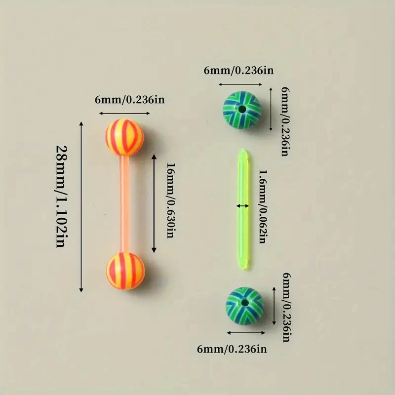 Акриловые кольца для языка и сосков Bioflex 50 шт. 14г 16мм