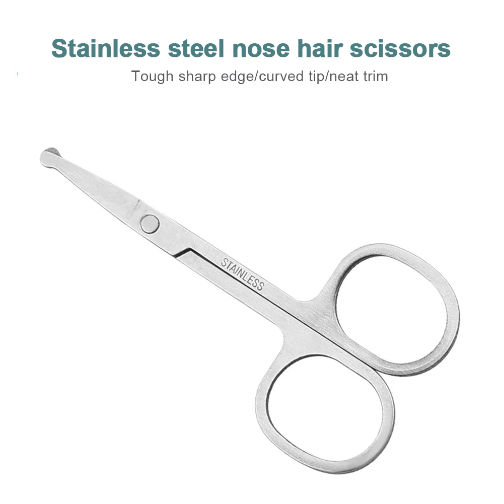 

1PC Nose Hair Cutter Mini Stainless Steel Nose Hair Scissors Portable Round Head Beauty Trimmer Nose Hair Clipper