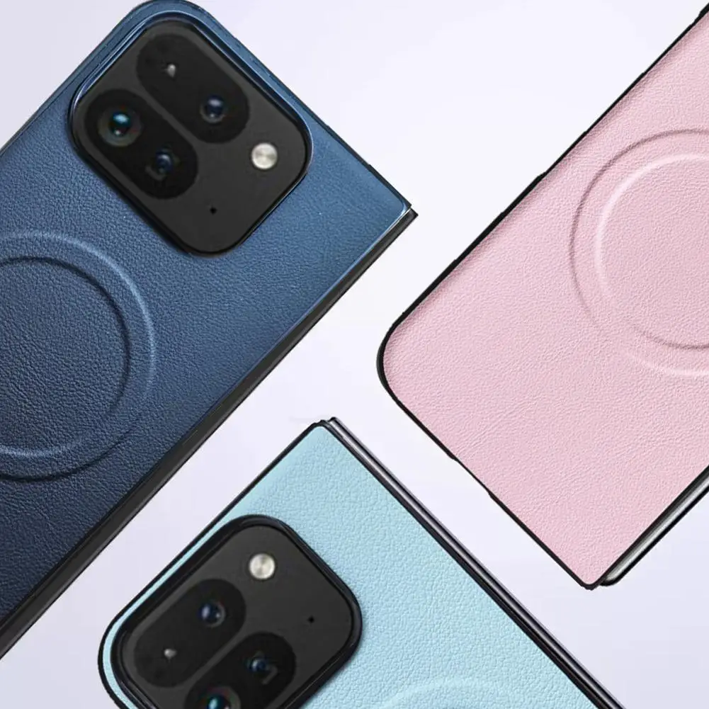 Складной телефон со встроенной магнитной кожаной текстурой подходит для Google Pixel 9