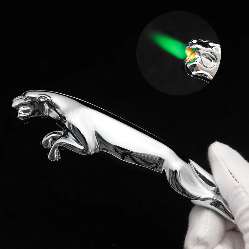 

Creative Personality Leopard Lighter Green Flame Cigarette Accessories Lighter Decorative Ornaments Gifts for Men